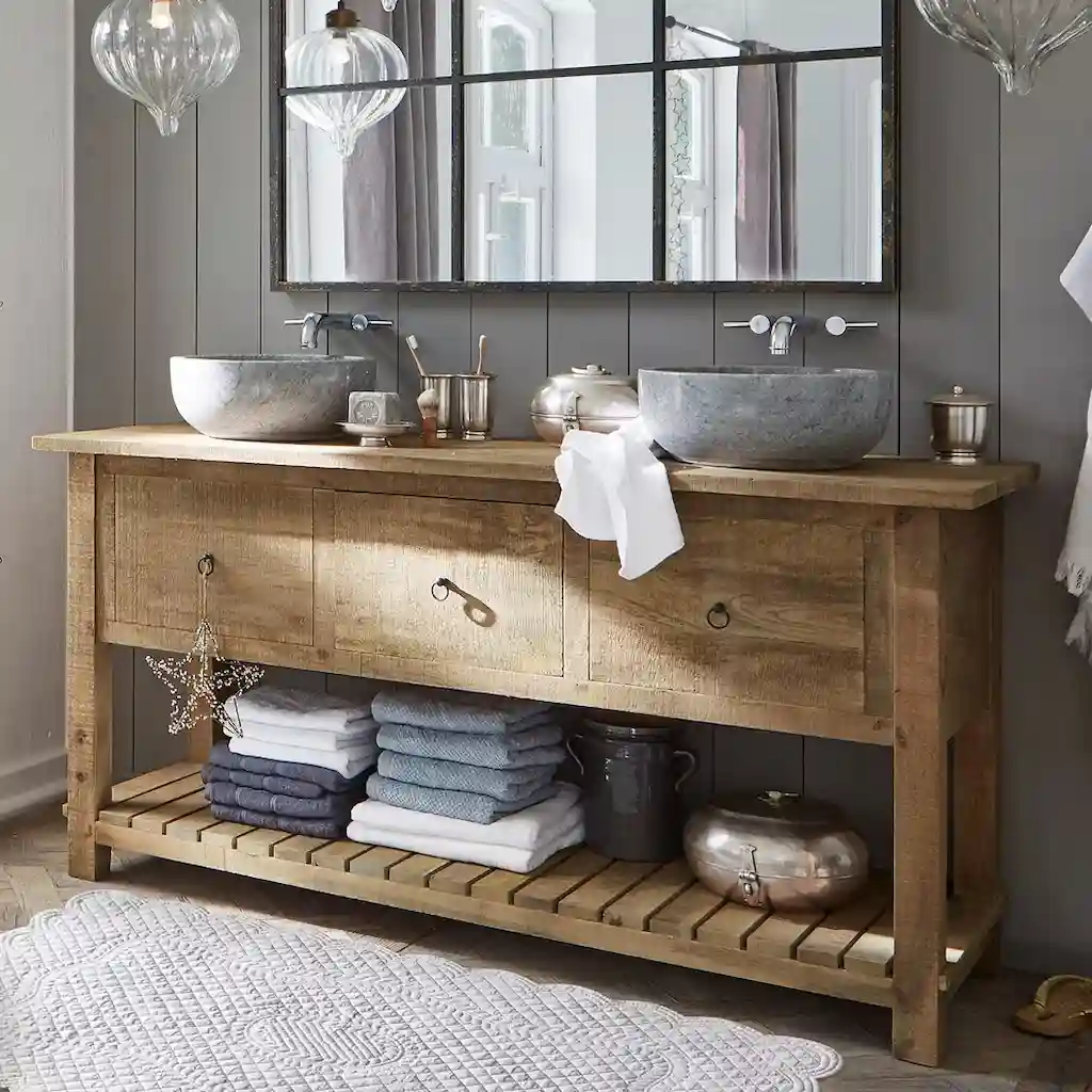 meuble salle de bains chataigner